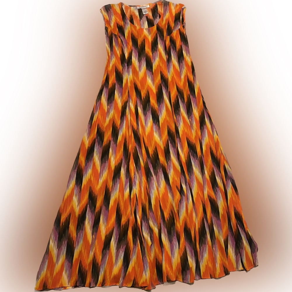 Long flowy boho “candy corn” colored dress large
